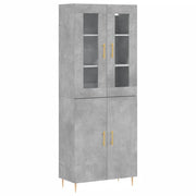 Credenza | Madia | Buffet da pranzo | Armadio da pranzo Grigio Cemento 69,5x34x180 cm in Legno Multistrato
