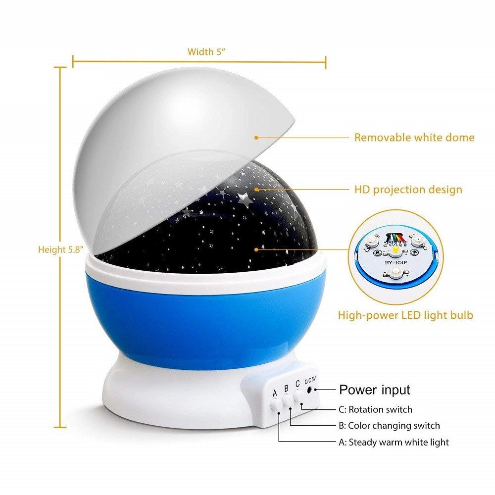 Trade Shop - Star Master Lampada Proiettore Luci Led Effetto Cielo Stellato Colore Notte 5v -