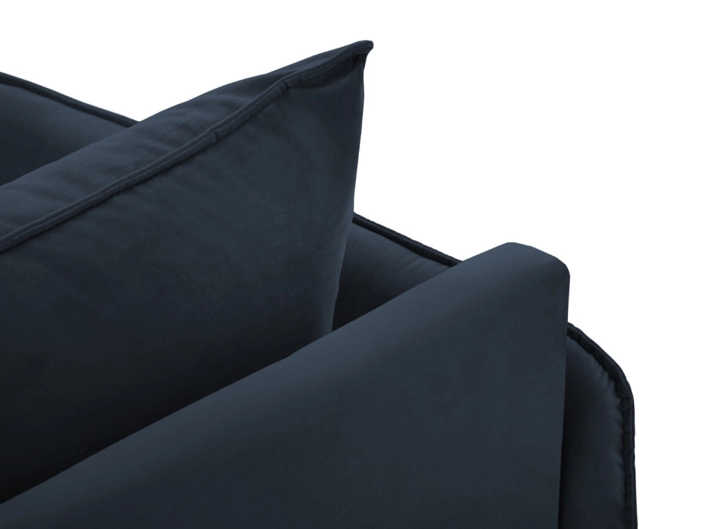 Cosmopolitan Design - Chaise longue sinistra "Vienna" in velluto blu scuro 