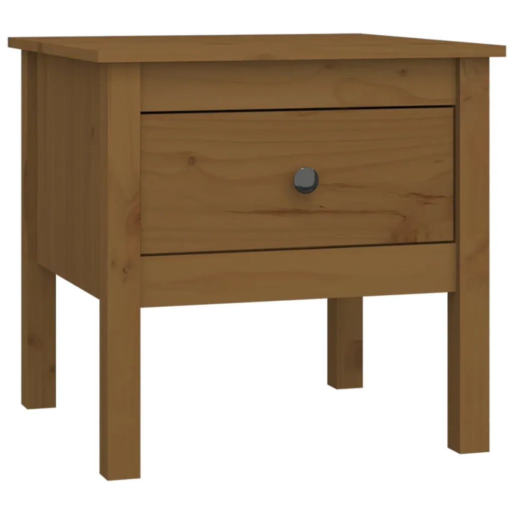 Tavolino Marrone Ambrato 50x50x49 cm Legno Massello di Pino 813800