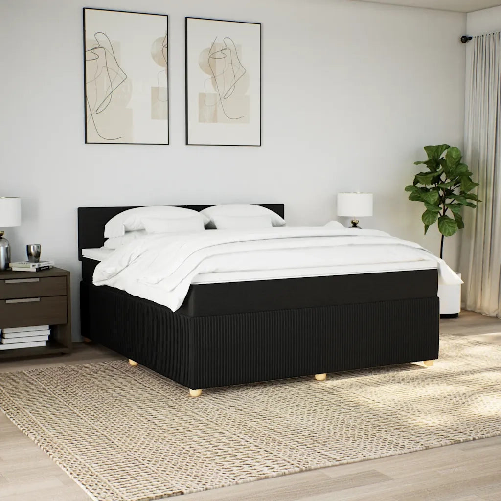 Giroletto a Molle con Materasso Nero 180x200 cm in Tessuto 3287530