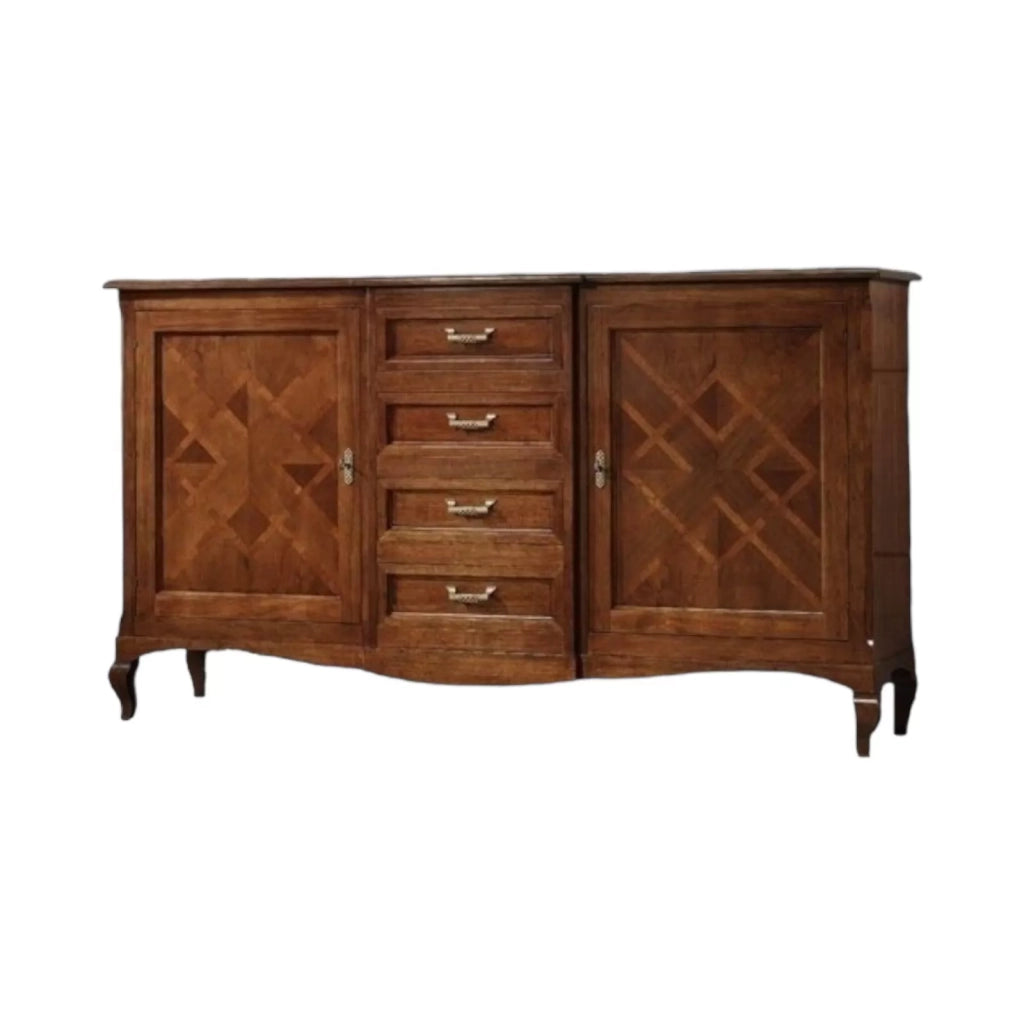 Credenza classica 2 porte 4 cassetti legno bassano 200x52x113 - Mobili 2G
