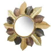 Specchio metallo foglie oro cm 76,2x5,1x76,8