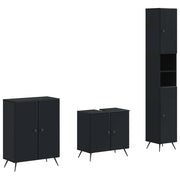 Set di armadietti da bagno in 3 pezzi BREDA Nero 3417478