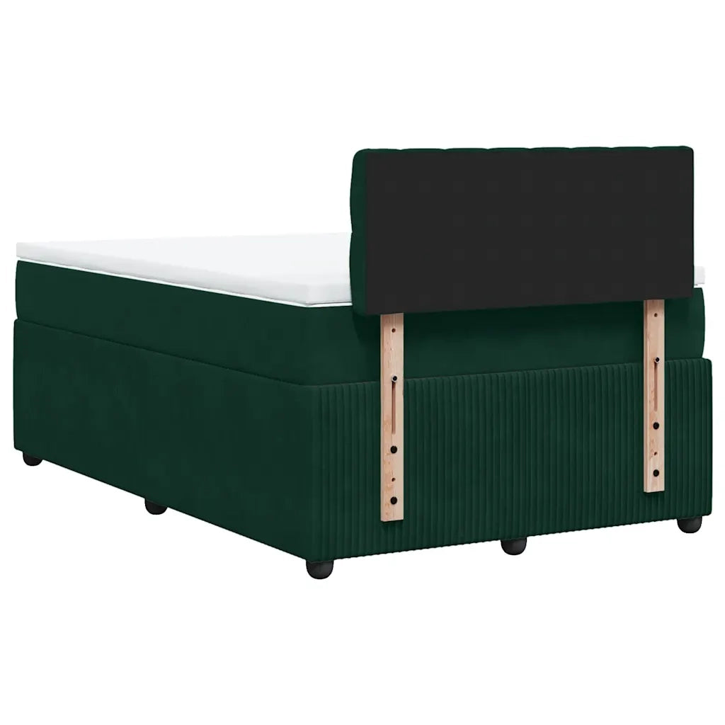 Giroletto a Molle con Materasso Verde Scuro 120x190 cm Velluto 3289995