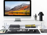 Sostegno per Doppio Schermo Regolabile con Altezza Adattabile per Laptop, Computer, Stampante, TV fino a 59 kg, Bianco