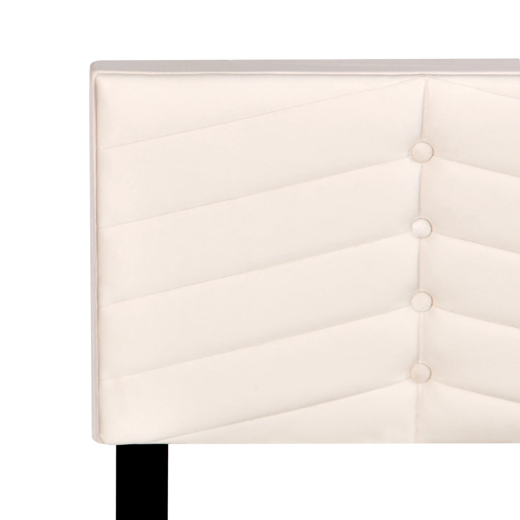 Letto Matrimoniale 140x200 cm; con Testiera Regolabile e Rete a Doghe; in Velluto; Beige