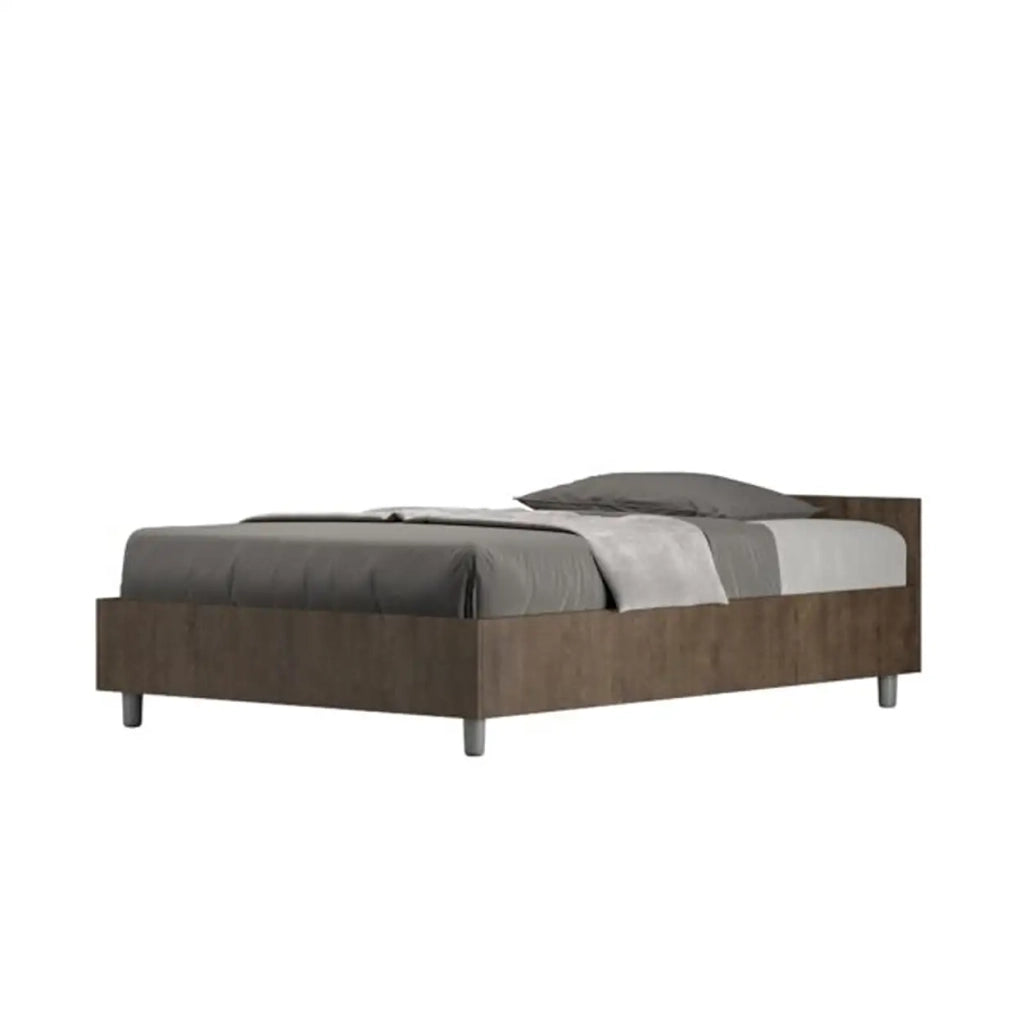 Letto una piazza e mezza contenitore 120x190 noce Nuamo