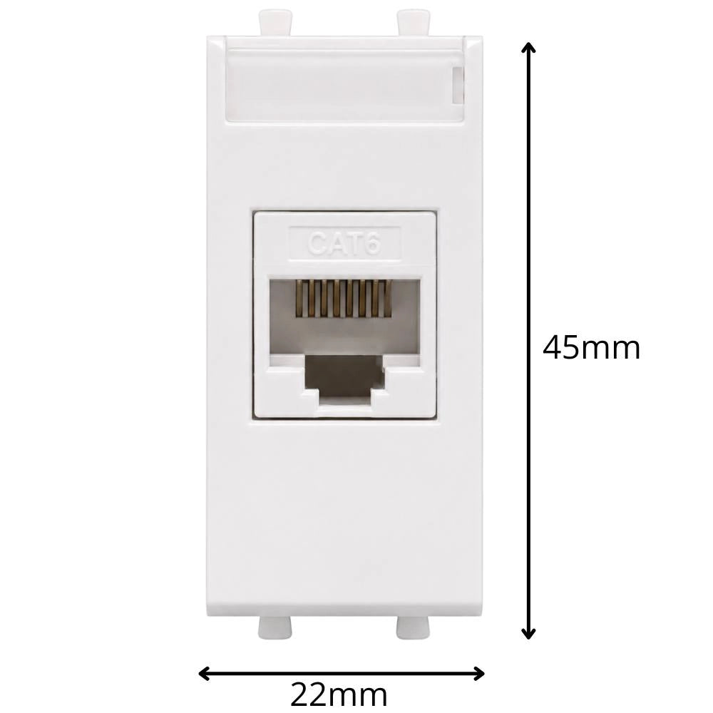Presa rj45 cat 6 utp non schermata serie s44 per reti veloci