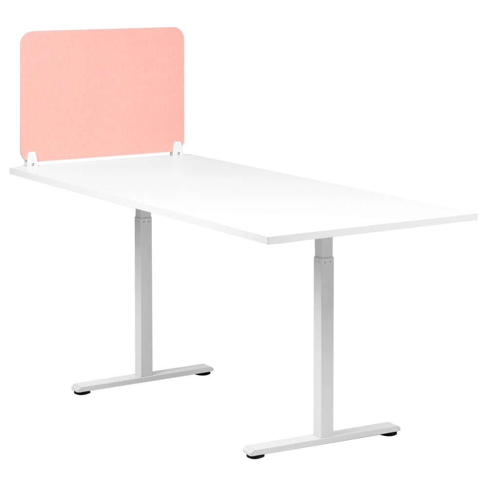 Schermo da tavolo Beige PET Board Copertura in tessuto 72 x 50 cm Schermo acustico Morsetti di montaggio modulari Casa Ufficio