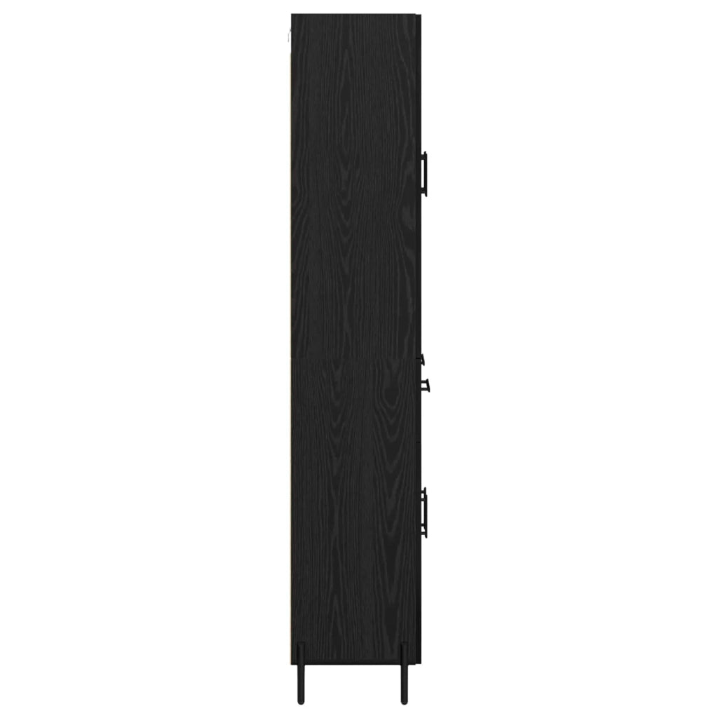 Credenza Rovere Nero 69,5 x 34 x 180 cm Legno multistrato