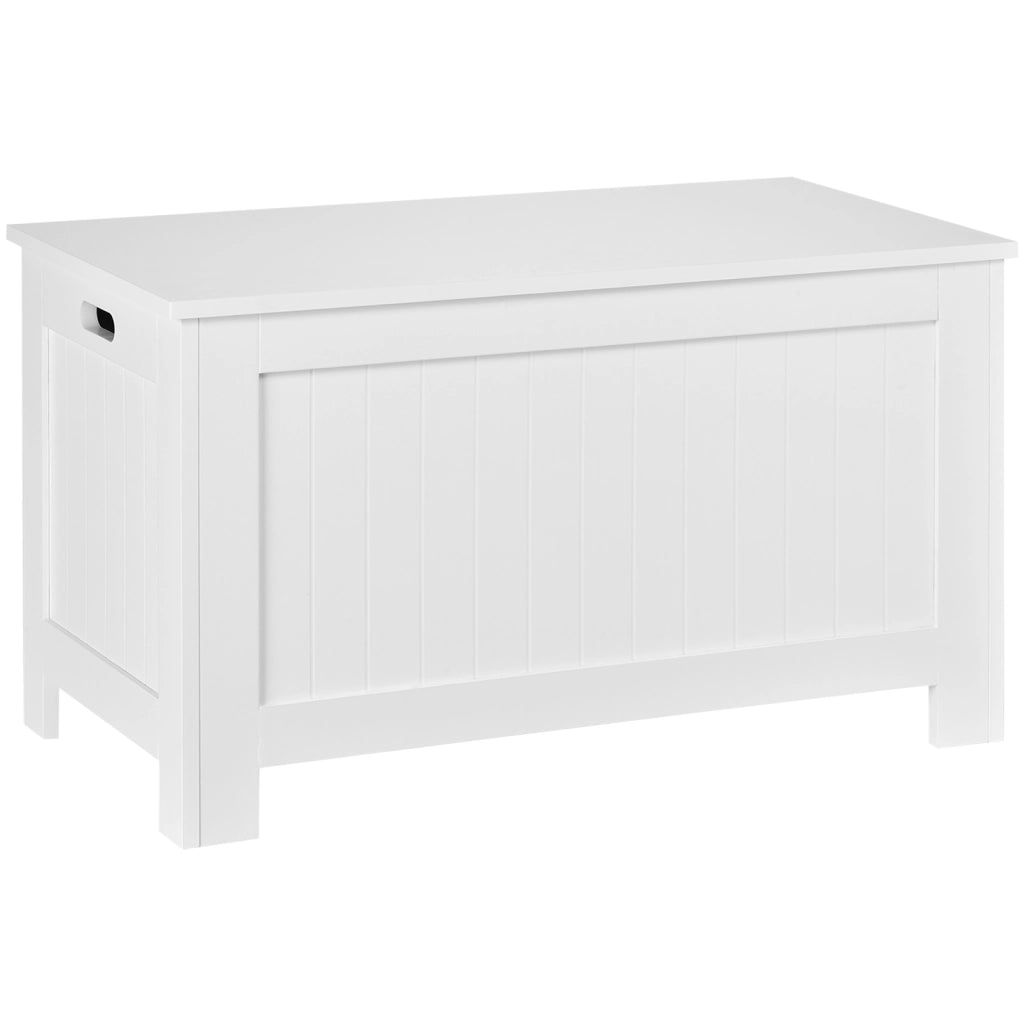 Panca Contenitore in Legno MDF con 2 Maniglie ¨C Zephmum ¨C Bianco 81x40x46cm