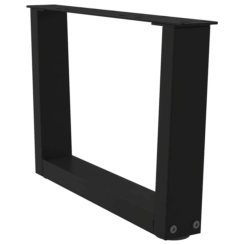 Set di 2 gambe per tavolino da caffè a forma di V 60 x 30-31,3 cm con piedini regolabili design moderno acciaio nero 02_0056900