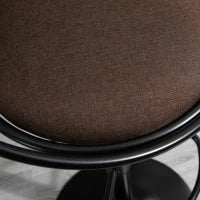 Set 2 Sgabelli da Bar Girevoli con Schienale e Poggiapiedi in Metallo, Altezza Regolabile e Seduta Imbottita per Soggiorno e Cucina , Marrone 51x46x78-100cm