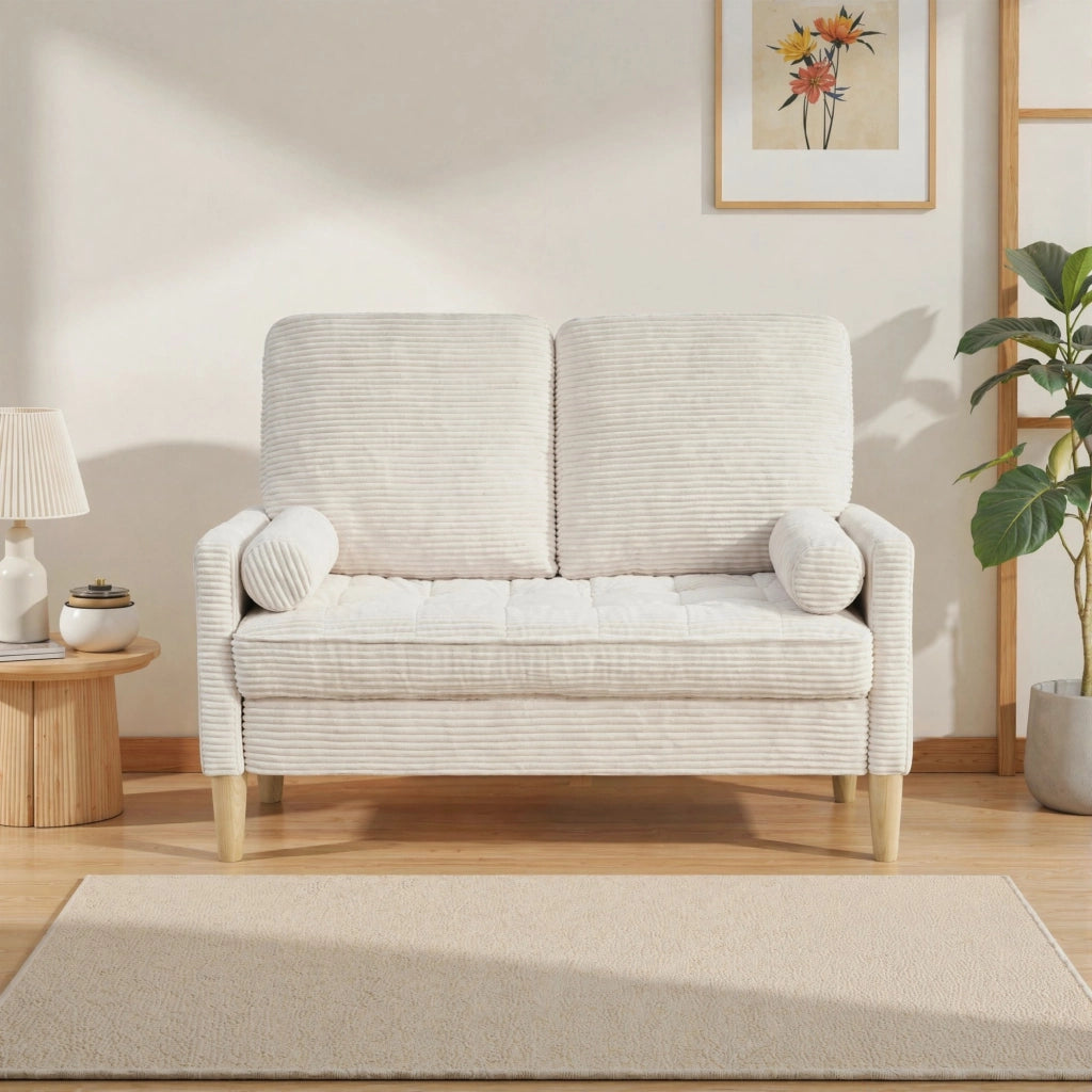 DIVANO 2 POSTI In velluto a coste 107 cm Beige