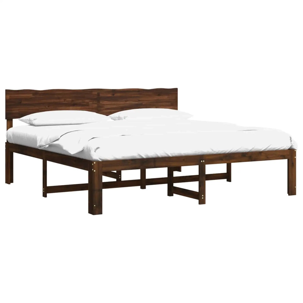 Letto matrimoniale con testiera ROSTOCK Marrone Scuro 3405434