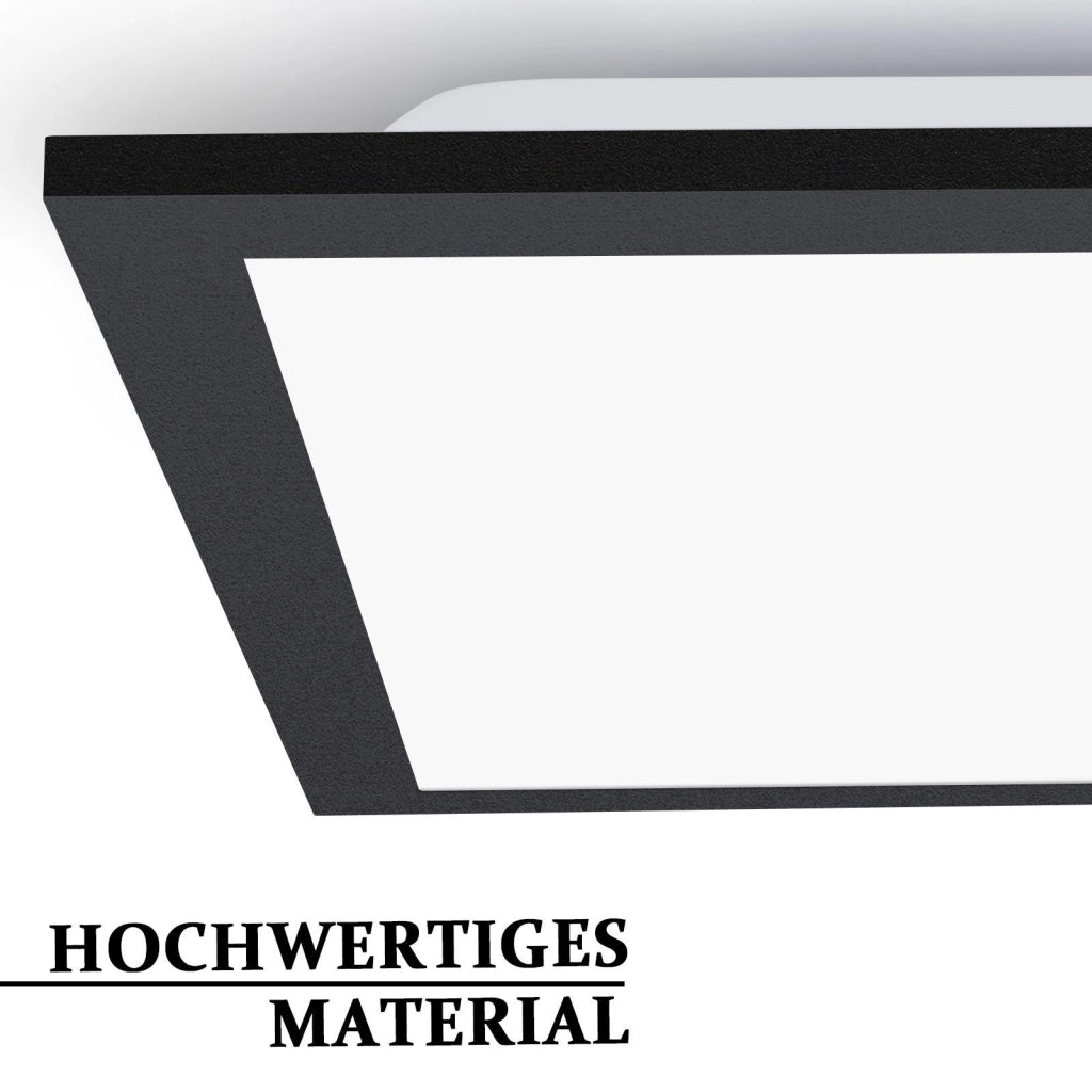 ZMH Plafoniera LED 120x30 cm Dimmabile RGB Cambio Colore da Soffitto Piatto con Telecomando 39W Nero per Ufficio