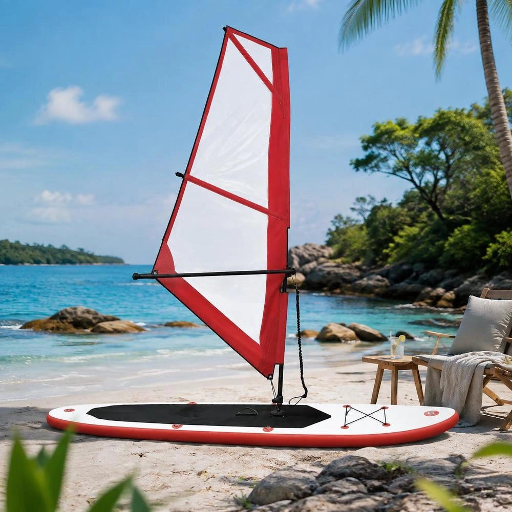 Inflatable SUP Board With Sail Set, Red And White