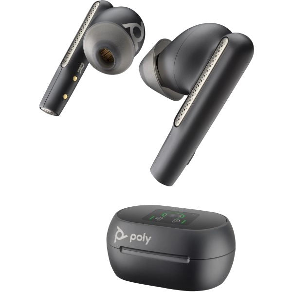 Poly auricolari nerofumo voyager free 60+m uc + adattatore bt700 usb-c + custodia per ricarica con touchscreen - 7Y8H0AA