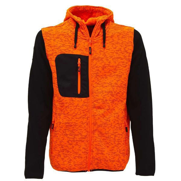 U-Power EY174OF Rainbow Felpa Full Zip Cappuccio Pile 100% Poliestere 310 g-m² CE EN ISO 13688 colore Arancione Fluo