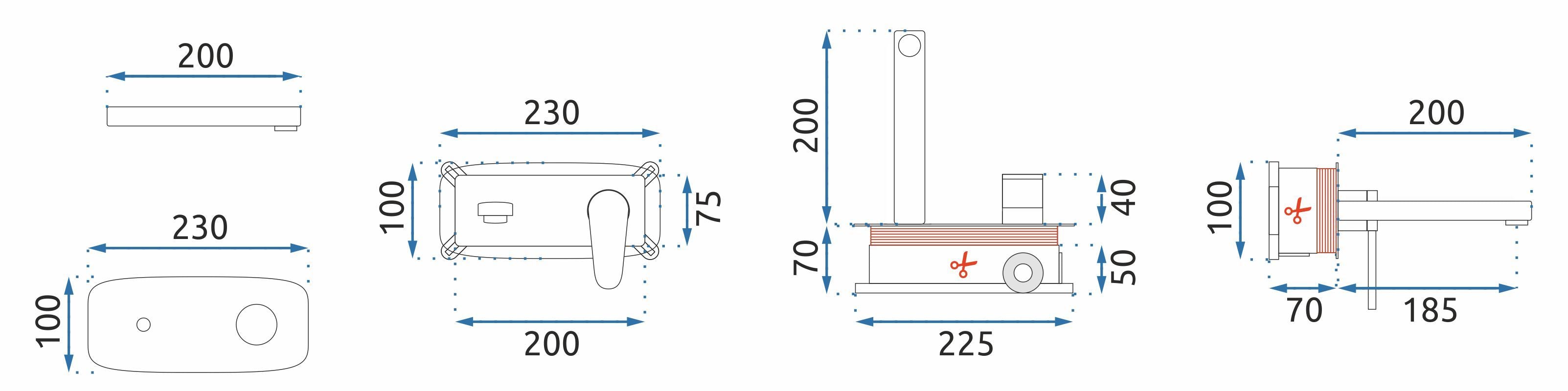 Rubinetto Da Incasso Rea Mild Black Rose Gold + Box