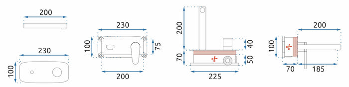 Rubinetto Da Incasso Rea Mild Black Rose Gold + Box