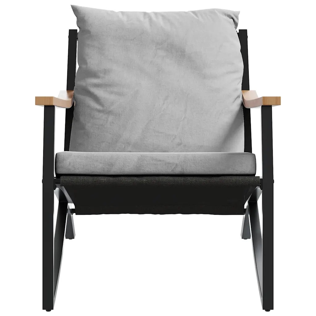 Set Mobili da Balcone 3 pz con Cuscini Nero in Acciaio 3283637