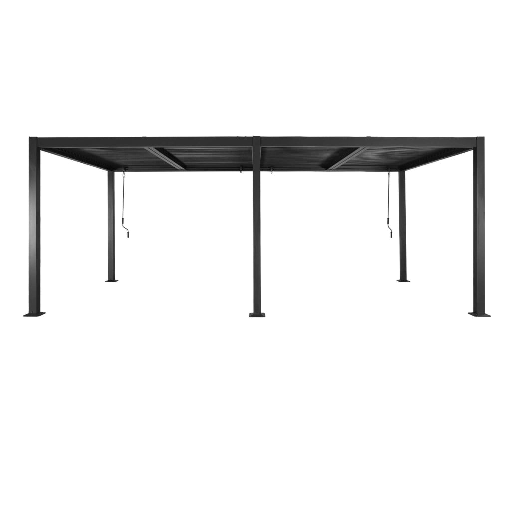 Pergola bioclimatica 3x6m + 2 tende 3m, antracite