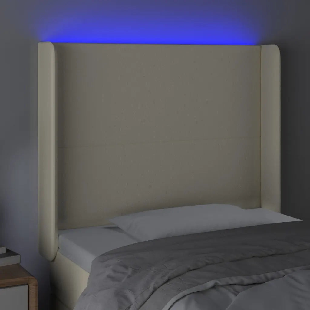 Testiera a LED Crema 83x16x118/128 cm in Similpelle 3123842
