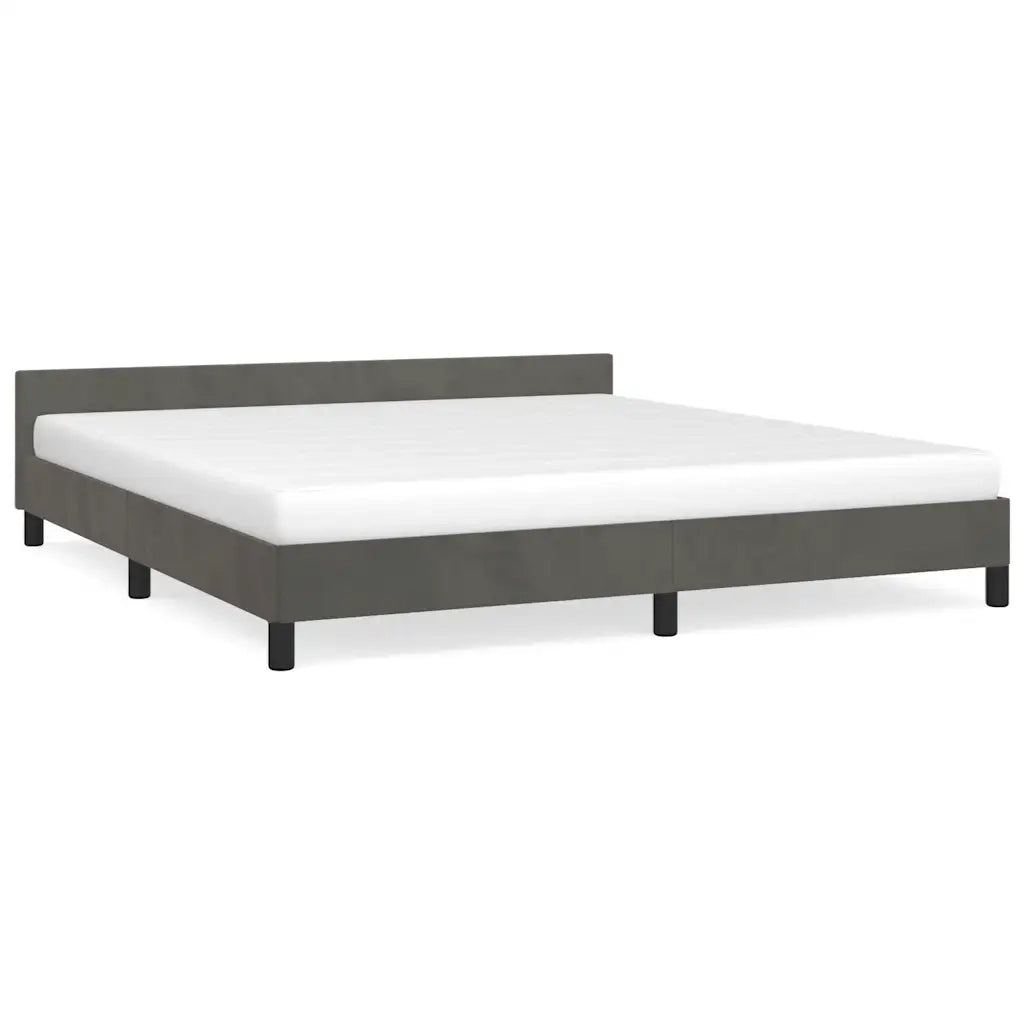 Letto matrimoniale | Letto per adulti | Giroletto senza Materasso Grigio Scuro 160x200 cm Velluto