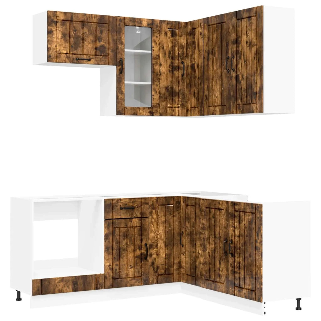 Unità Cucina LUCCA 8 pcs Rovere Fumo Legno ingegnerizzato 3438396