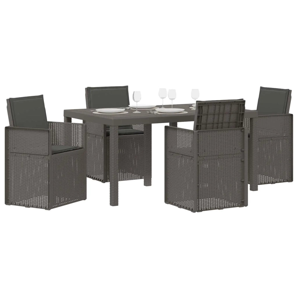 Set da Pranzo per Giardino 5 pcs Grigio chiaro e Antracite PP 3430068