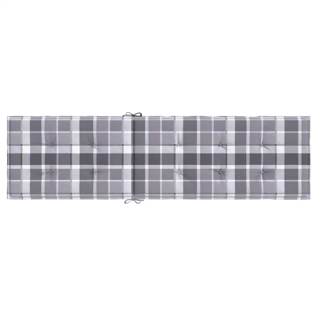 Cuscino per Sedia a Sdraio Grigio a Quadri (75+105)x50x4 cm 314187