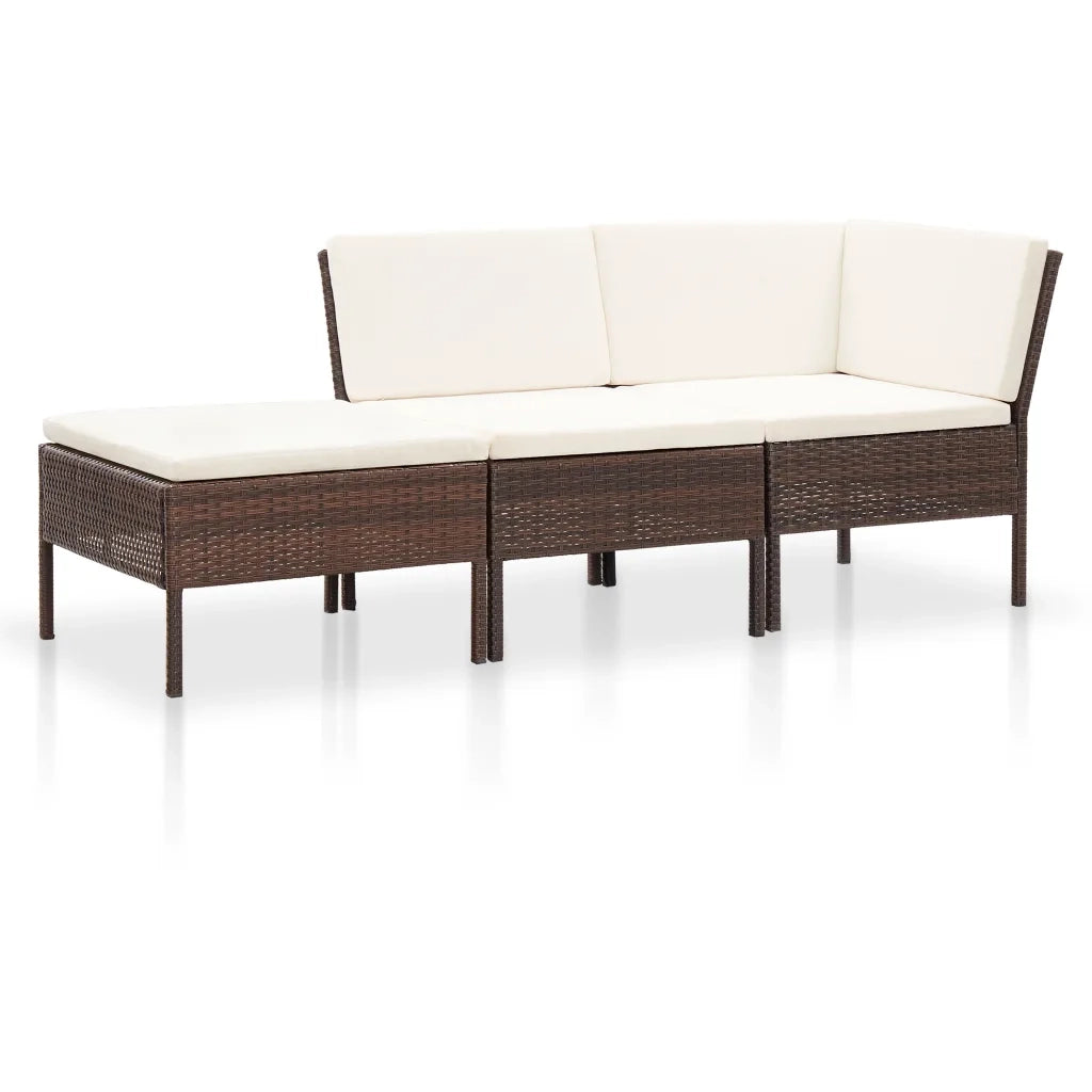 Set Divani da Giardino 8 pz con Cuscini in Polyrattan Marrone 48951