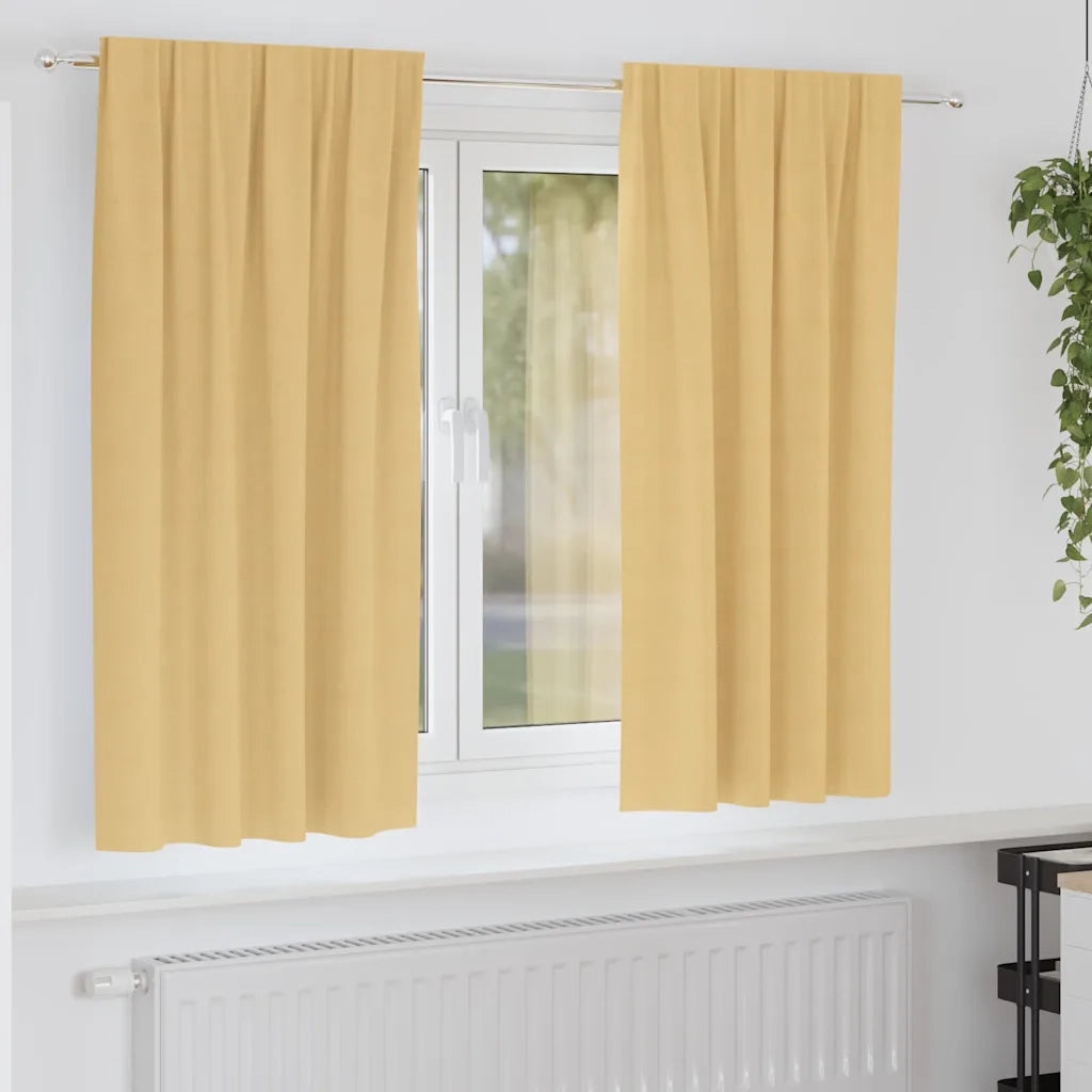 vidaXL Tende con tende 2 pcs Beige Poliestere