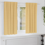 vidaXL Tende con tende 2 pcs Beige Poliestere