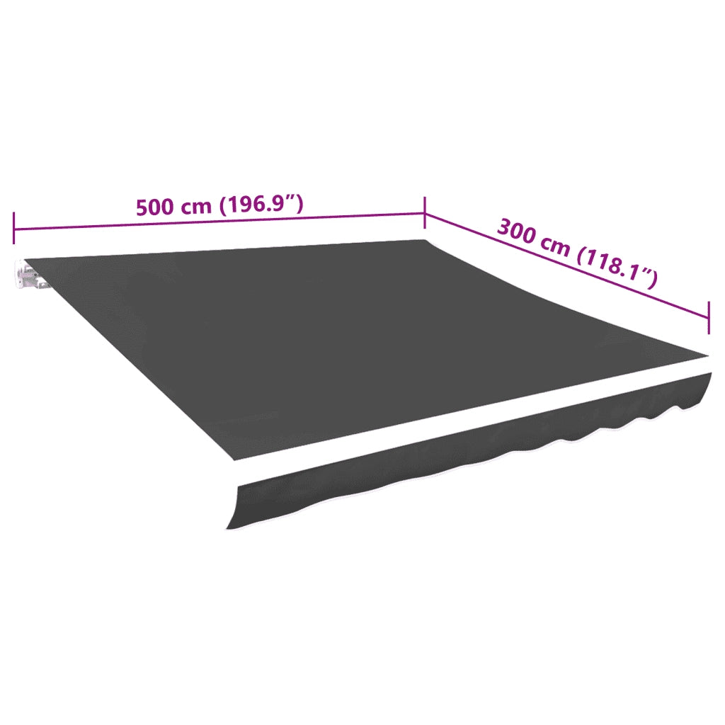 Tendone Parasole in Tela Antracite 500x300 cm