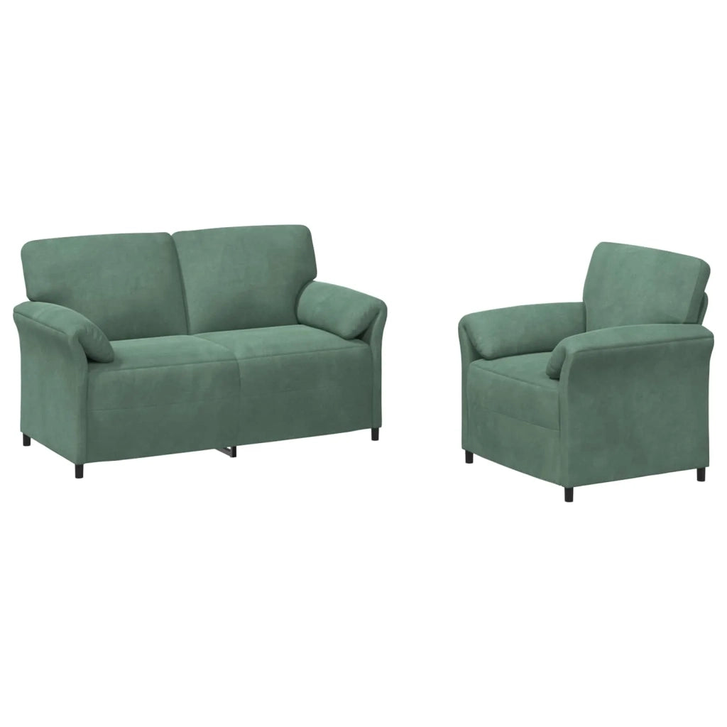 Set di divani 2 pz Verde Mare Velluto 3424910