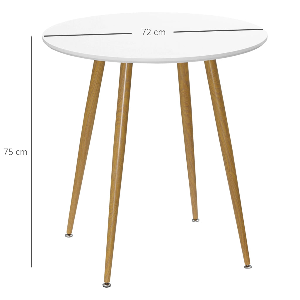 Tavolo da pranzo rotondo per 2 persone ¨C zephmum ¨C bianco, metallo, ?72x75 cm