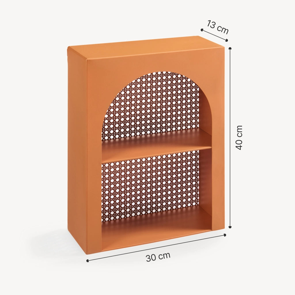 Scaffale da Parete Jäller Design Arcuato 40x30x13 cm Arancione [en.casa]