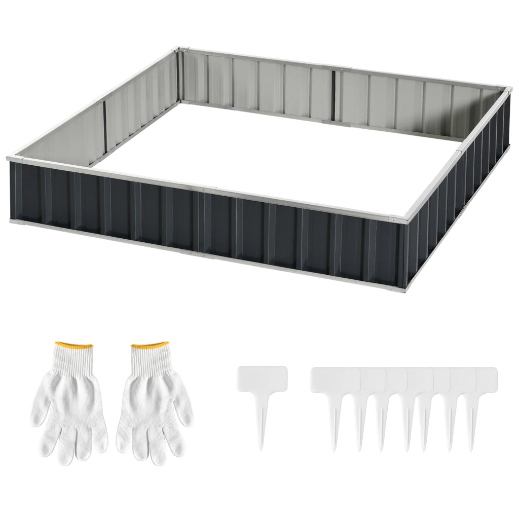 Hochbeet da Giardino in Acciaio ¨C zephmum ¨C 258x90x30 cm Grigio Scuro