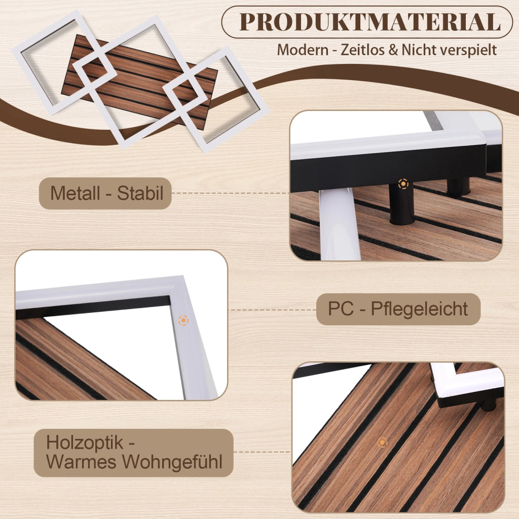 ZMH Lampada da soffitto LED design moderno 58CM 3000K quadrata effetto legno sala pranzo studio soggiorno