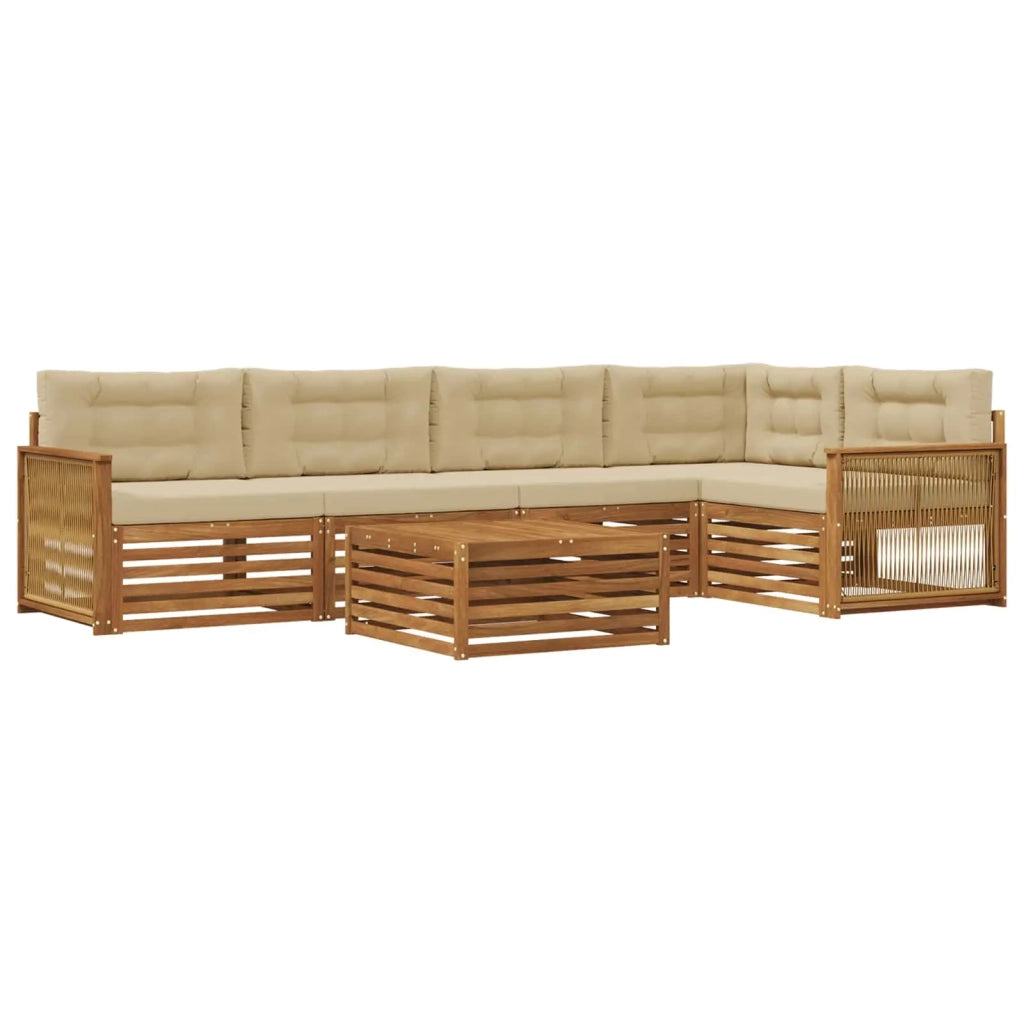 Set di divani da esterno 6 pz Naturale e Beige 3383391
