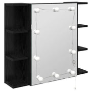 Mobiletto per Specchio | Armadio da bagno Rovere Nero 70 x 16,5 x 60 cm