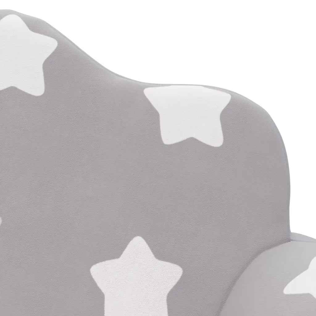 Divano Bambini 2 Posti-Sofa 2 Posti-Divanetto Grigio Chiaro con Stelle Morbido Peluche 604706