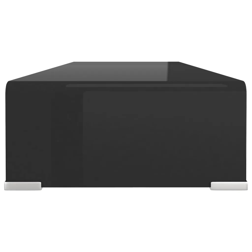 Mobile/Rialzo Porta TV in Vetro Nero 80x30x13 cm cod mxl 23835