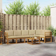 Set di divani da esterno con cuscino 7 pcs Naturale e Beige