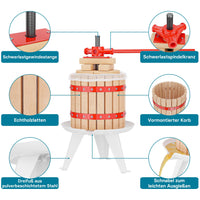 Set Mulino macina frutta 7 l e Torchio frutta 12 l con gabbia in legno e scacco di spremitura