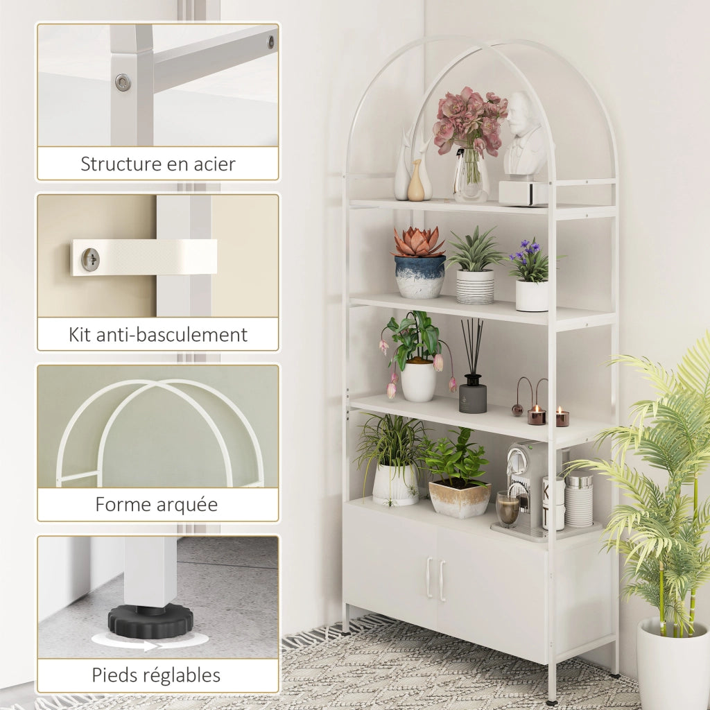 Libreria con ante ¨C zephmum ¨C bianco 80x30x187