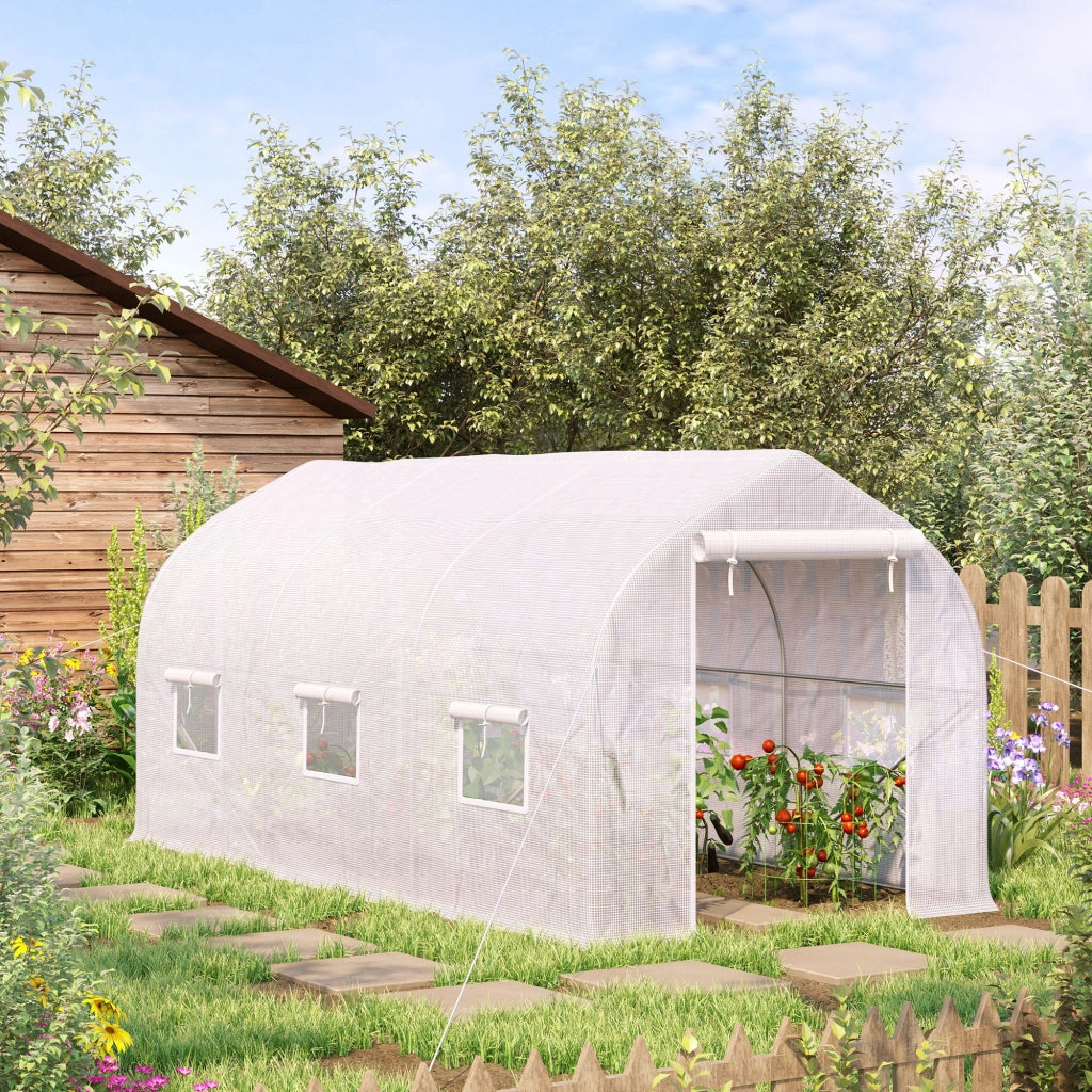 Serra da Giardino Tunnel 4x2x2 m ¨C zephmum ¨C Bianco con 6 Finestre